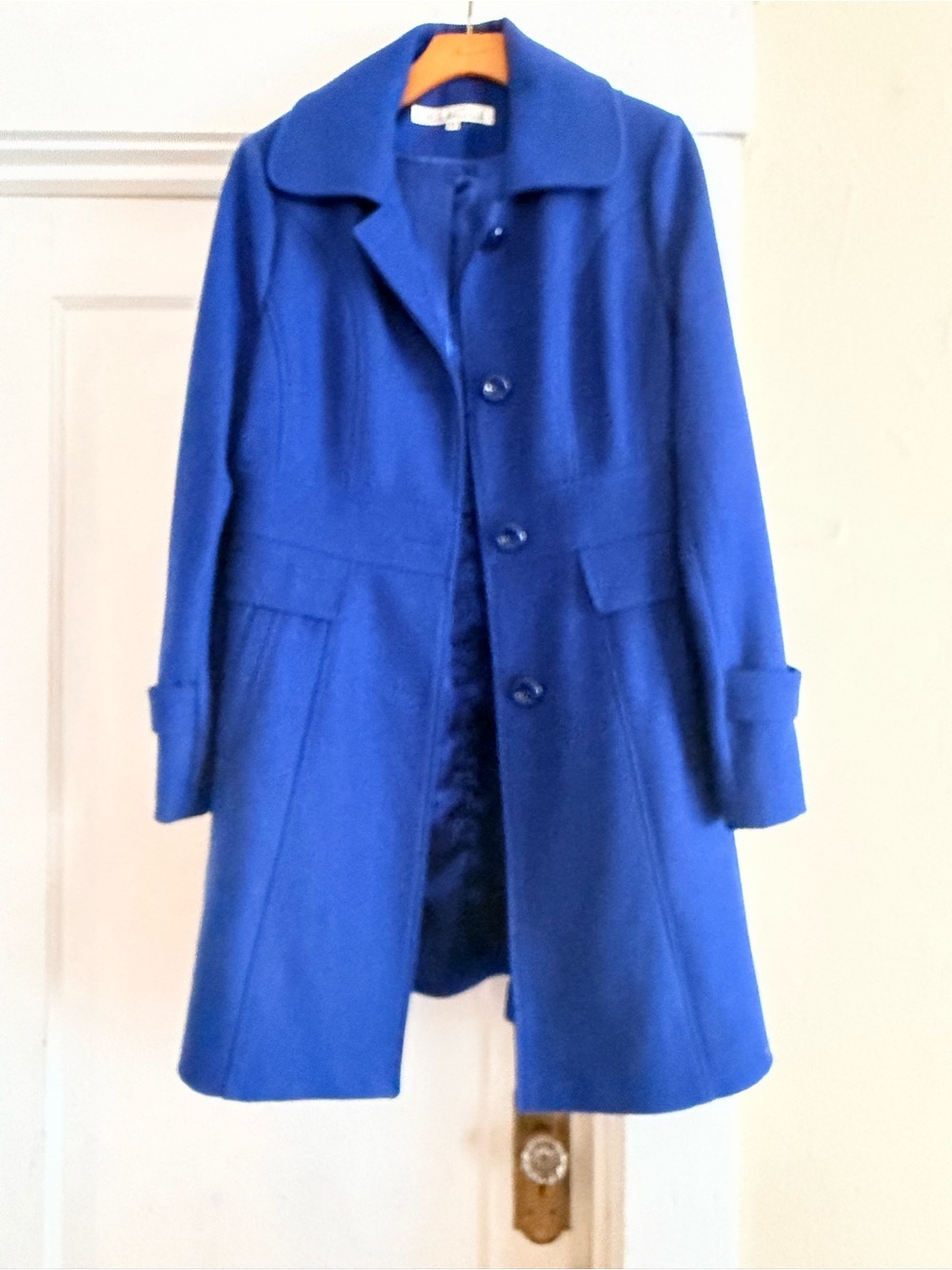 Kenneth Cole New York Sapphire Blue Wool Coat